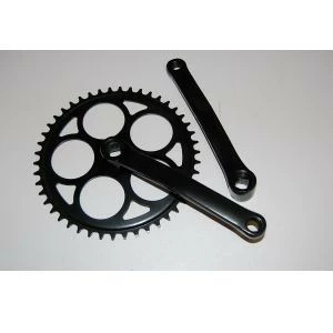 BIKE&CO Kurbelgarnitur 46 Zähne Stahl Schwarz 1 BIKE&CO Kurbelgarnitur 46 Zähne Stahl Schwarz