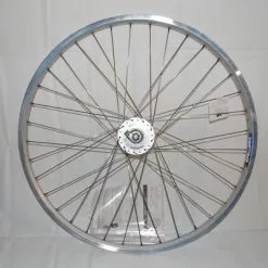 BIKE&CO Vorderrad 26 Mit Shimano Nabendynamo Hohlkammerfelge Silber